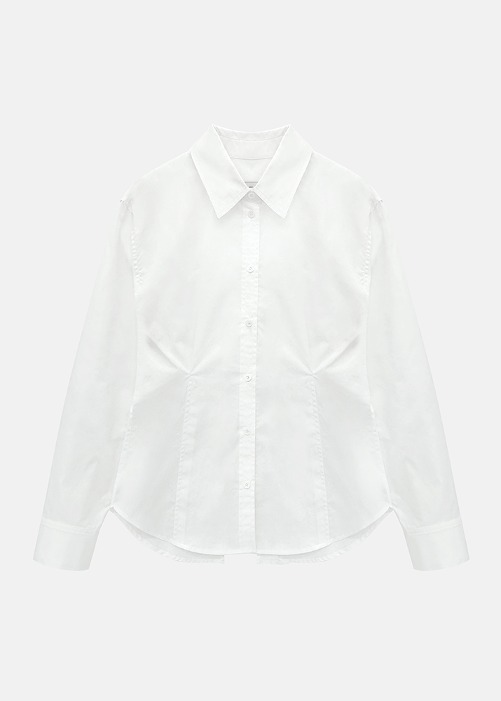 [VUE DU PARC] Classic Cotton Pintuck Shirt White