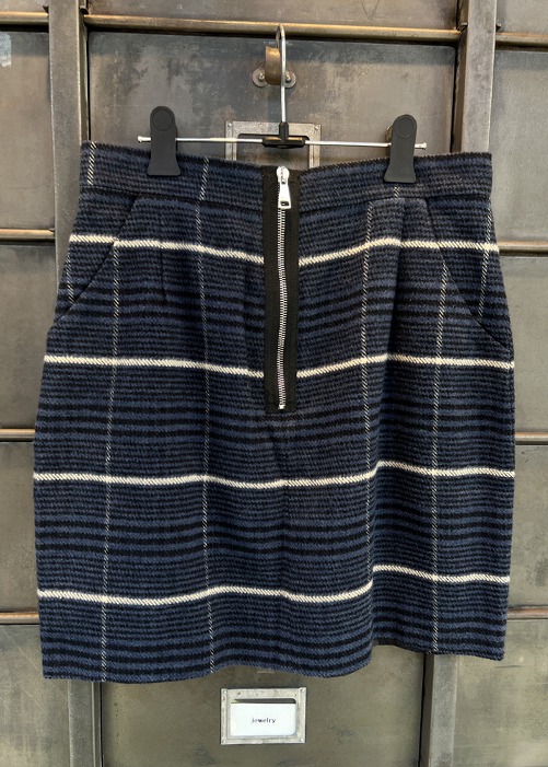 [NATASHA ZINKO] Checked Front Zip Mini Skirt
