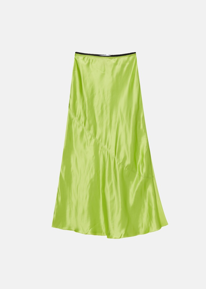 ERIKA CAVALLINI _ Satin Midi Skirt Lime