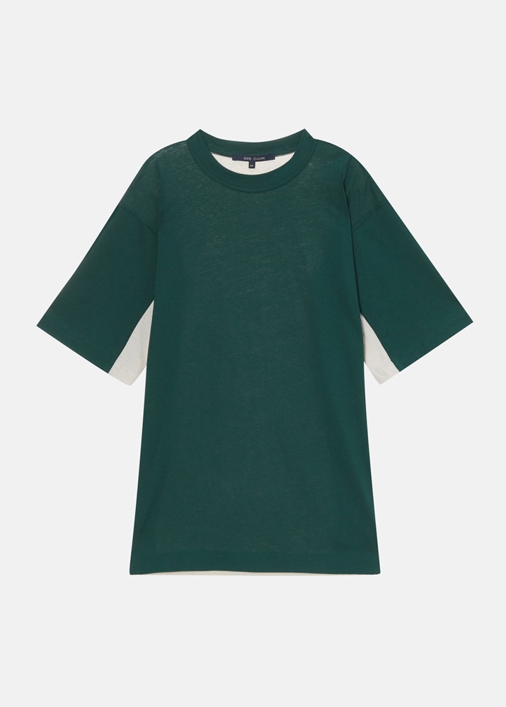 [SOFIE D&#039;HOORE] T-shirt With Contrast Color On Sides Knit