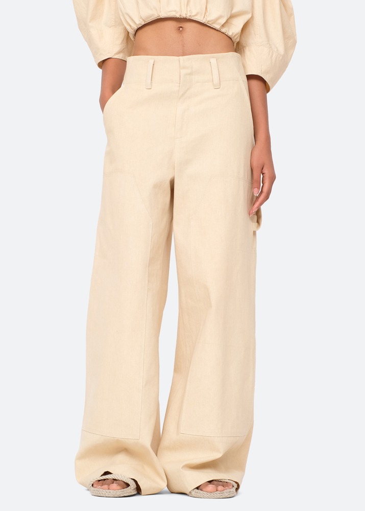SEA NY _ Sia Solid Patched Pants Beige