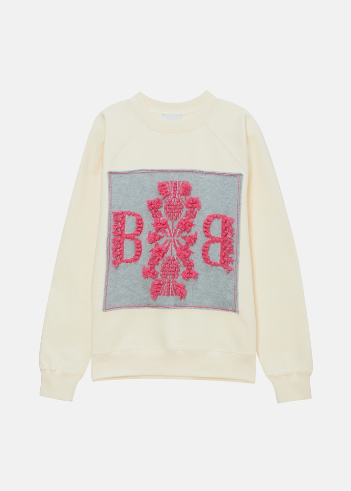 BARRIE _ Knitted Patch Sweatshirt Sky