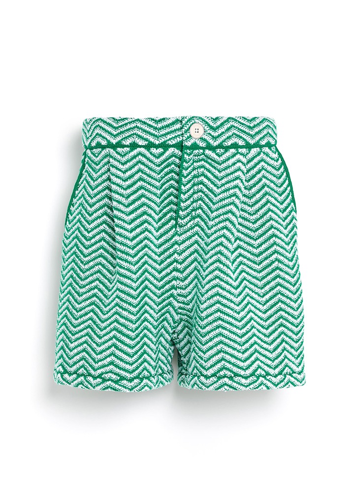 BARRIE _ Shorts With a Chevron Motif In Cashmere And Cotton