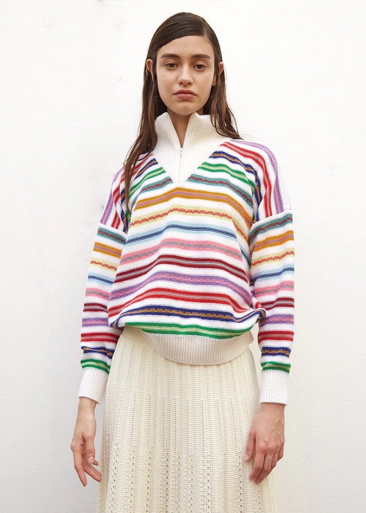 MOLLI _ Zip-Necked Sweater In Multicolored Knit