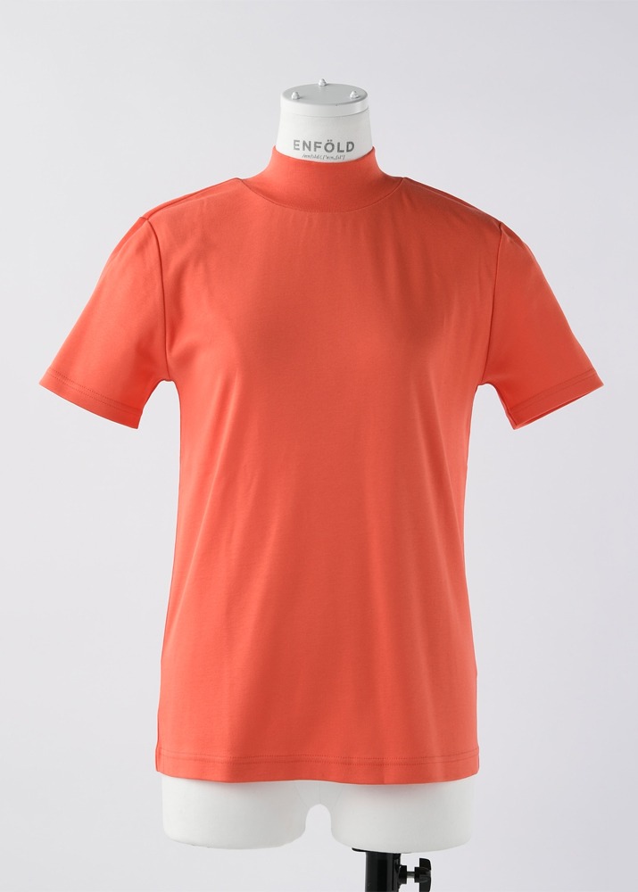Stand Neck Compact T-Shirt Red