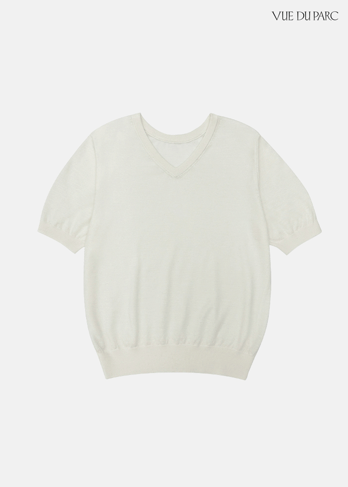 [VUE DU PARC]  Two-way Short Sleeve Pullover Knit
