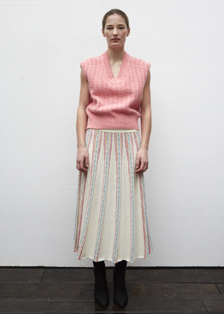Molli Interwoven Yarn Knit Skirt Multi