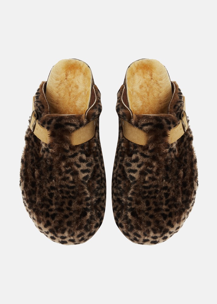 Fur Slippers Leopard