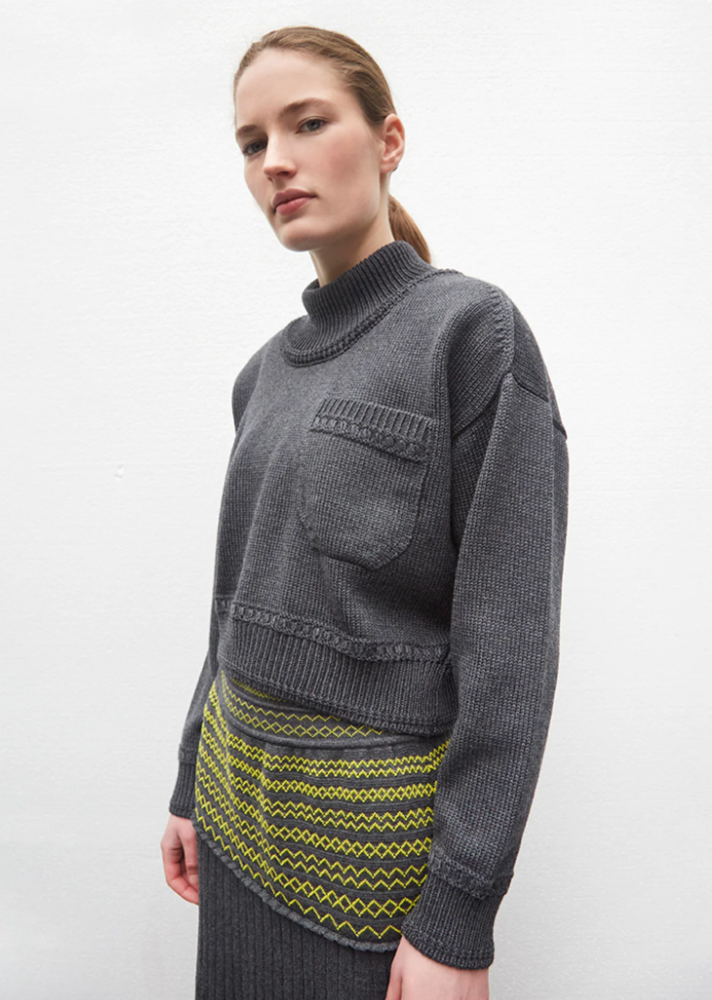 Molli _ Short Sweater With Braided Finishes