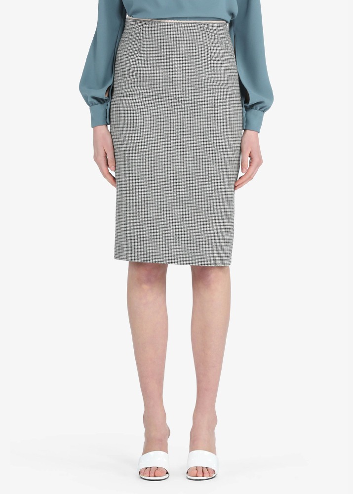 [N˚21] Checked Tailored Pencil Skirt