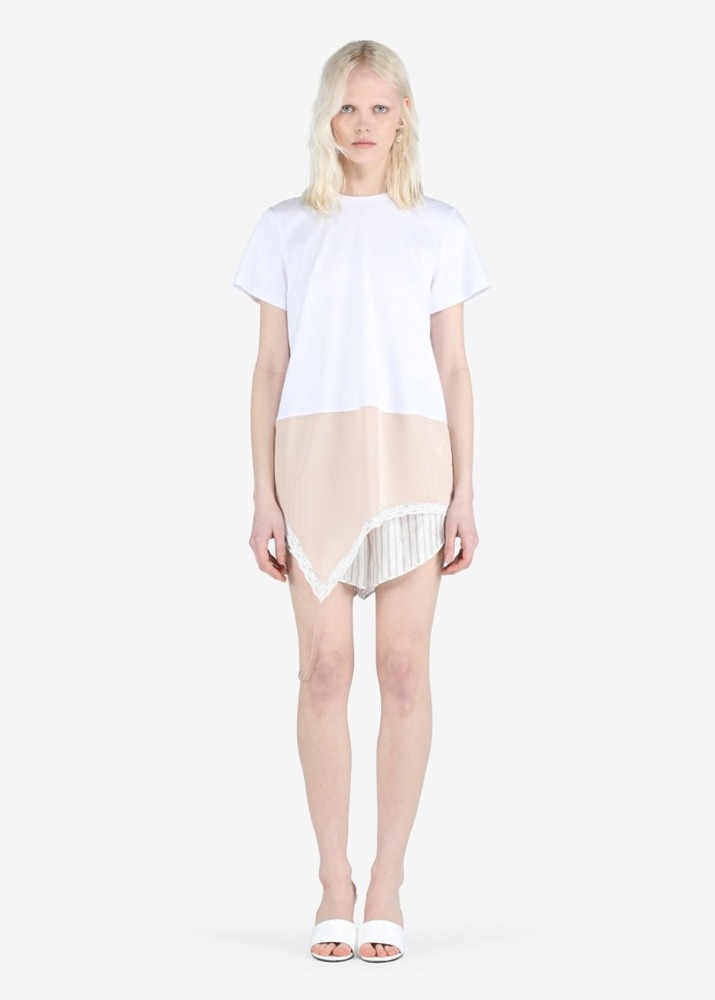[N˚21] Convertible Lace-Trim T-Shirt White