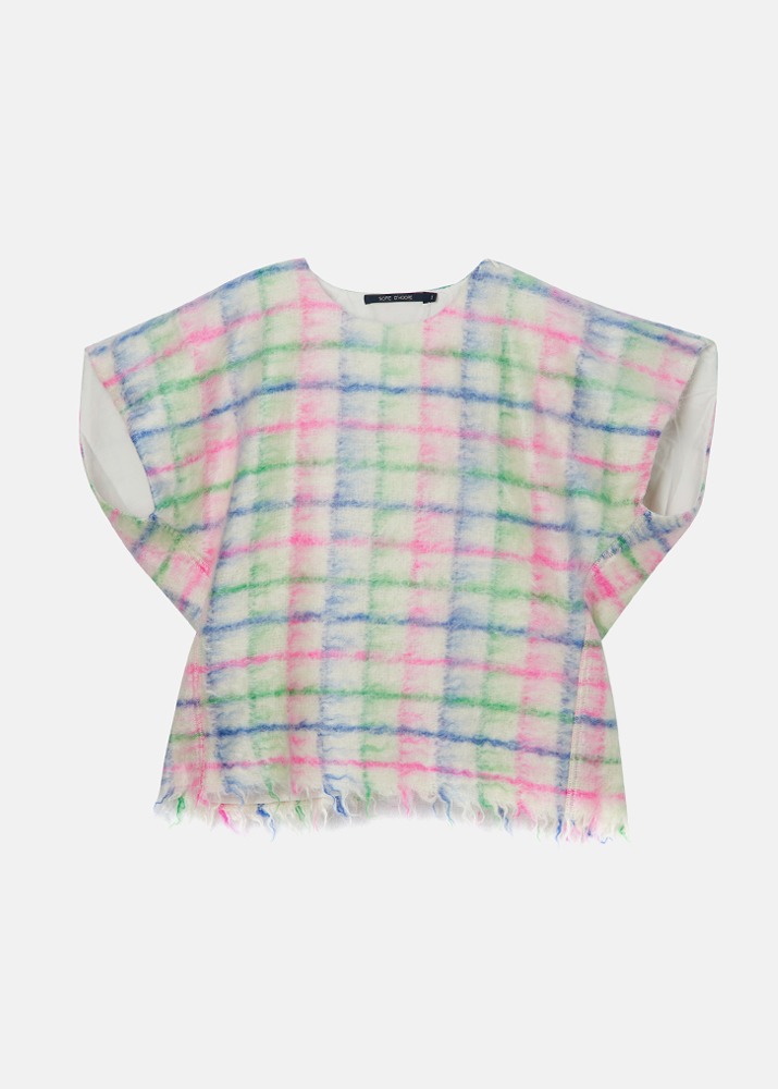 [SOFIE D&#039;HOORE] Boxy Short Sleeve Top Emerald Check
