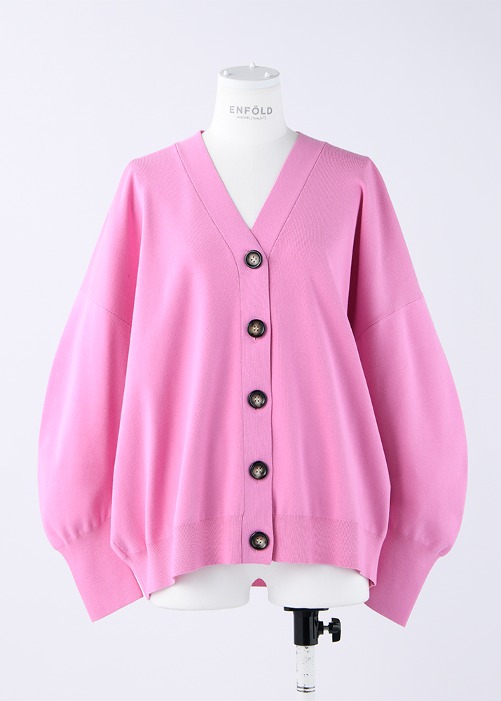 [ENFOLD] Curved arm Cardigan Pink