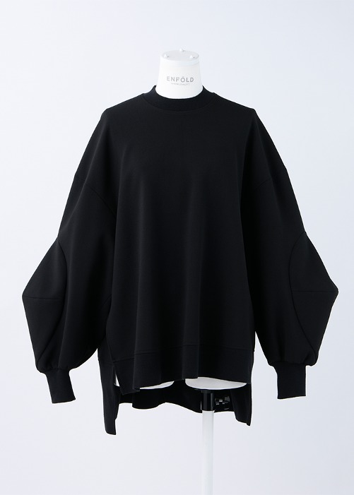 [ENFOLD]  3D Sleeve Pullover Black