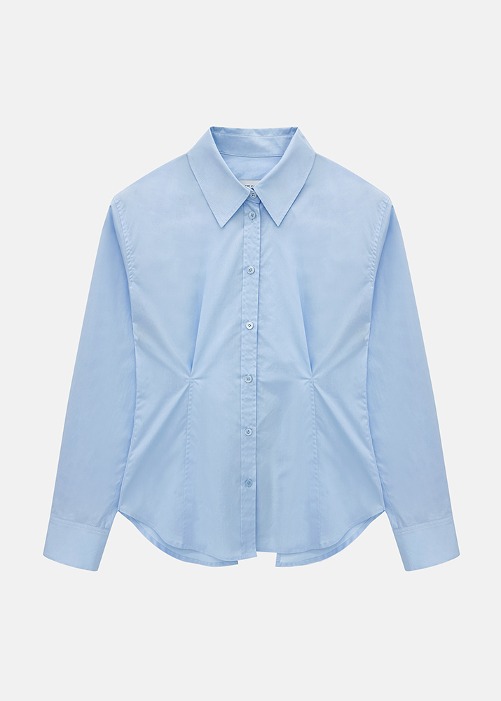 [VUE DU PARC] Classic Cotton Pintuck Shirt Light Blue
