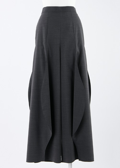 [ENFOLD] Wave Draped Trousers Charcoal