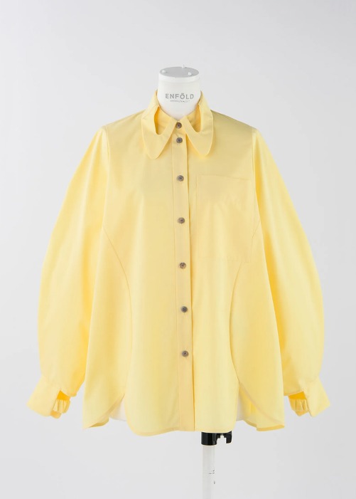 [ENFOLD] Hole Collar Shirt Yellow