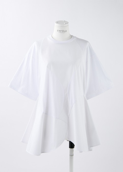[ENFOLD] Petal Hem T-shirt White