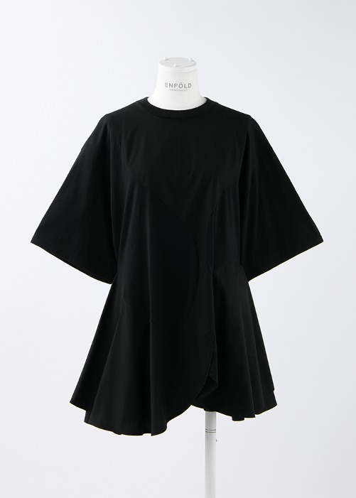 [ENFOLD] Petal Hem T-shirt Black