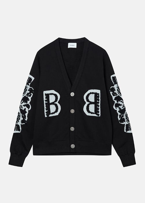 [BARRIE] Mens Thistle And Bb Patch Jersey Cardigan Black