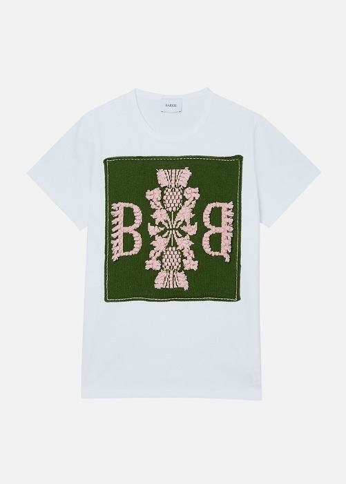 [BARRIE] T-Shirt With Knitted Barrie Patch Khaki