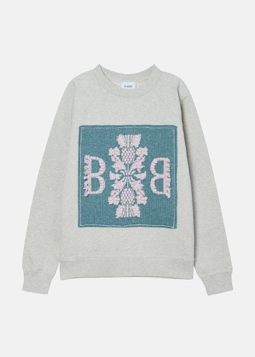 [BARRIE] Sweater With Barrie Knitted Patch Turquoise