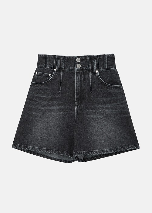 [VUE DU PARC] Cotton Denim Shorts Black