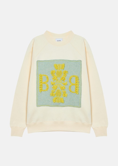 [BARRIE] Sweater With Barrie Knitted Patch Yellow