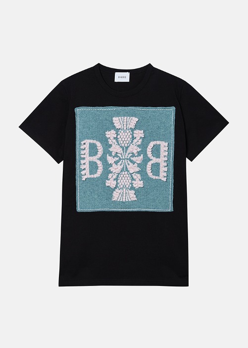 [BARRIE] T-Shirt With Knitted Barrie Patch Black