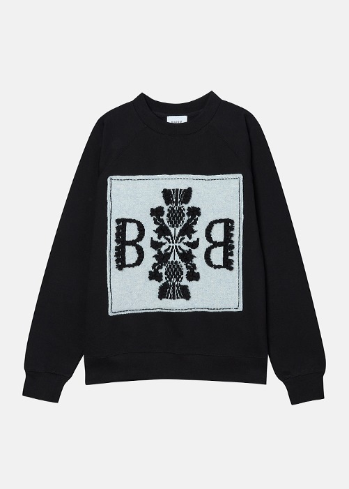[BARRIE] Sweater With Barrie Knitted Patch Black