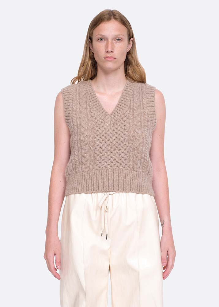 SEA NY _ Ebba Cable Sweater Vest