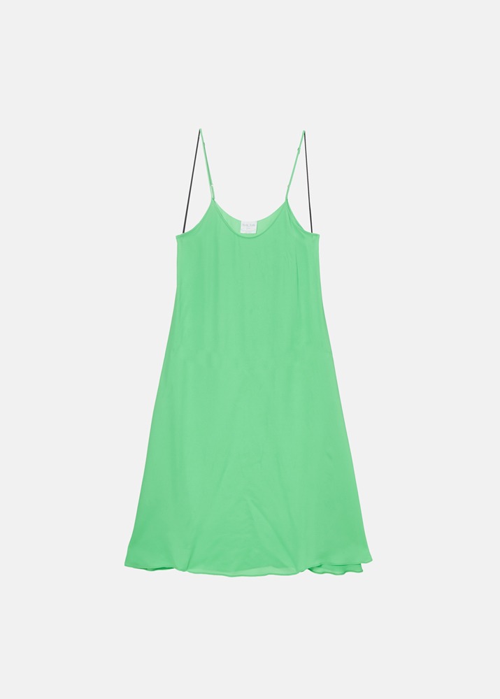 FORTE FORTE _ Eco Friendly Viscose Georgette Long Slip Dress Green