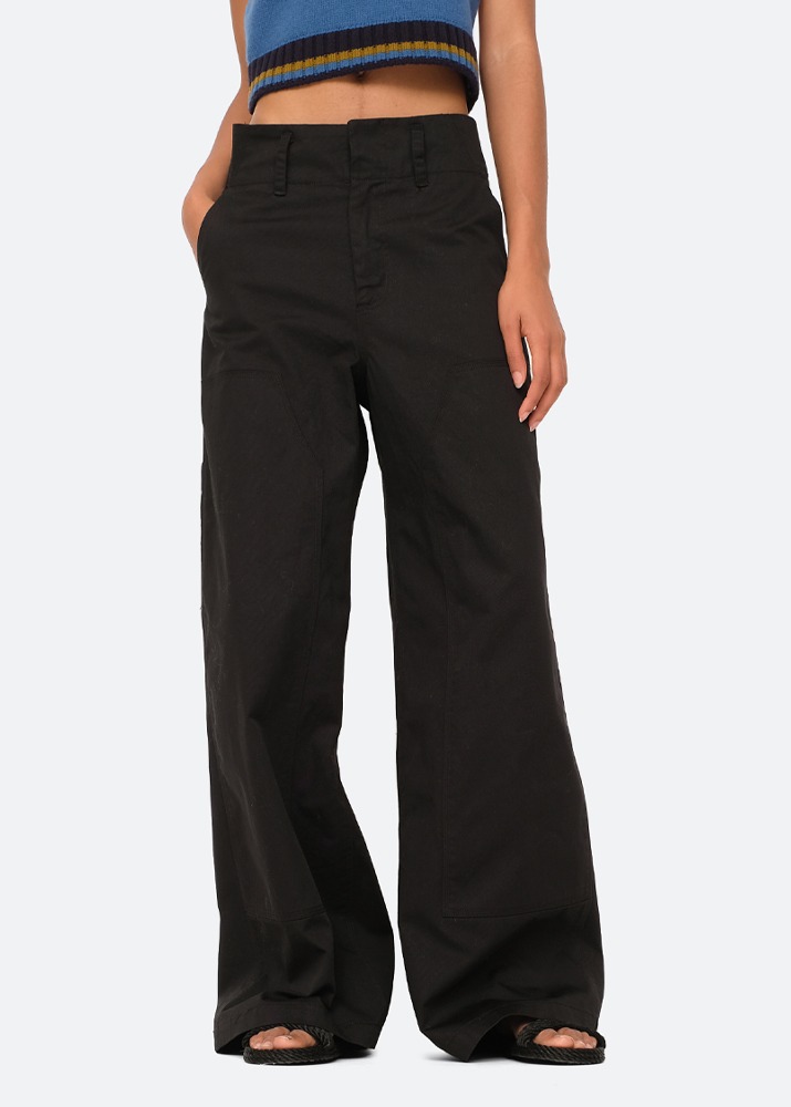 SEA NY _ Sia Solid Patched Pants Black