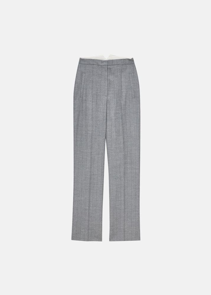 NEHERA _ High Waisted Straight Pants Grey