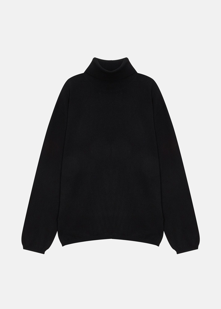 SOFIE D&#039;HOORE _ High Neck Sweater 1ply_Knit Black