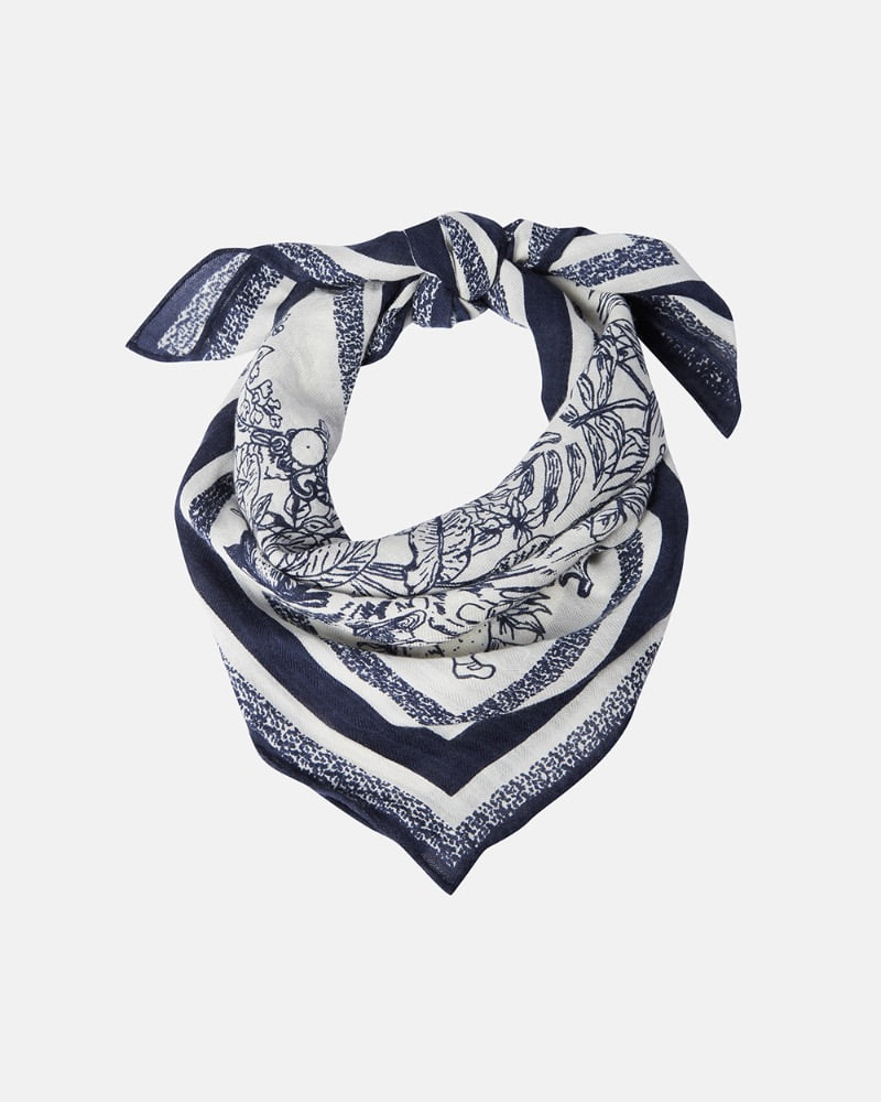 [Pre-Order] HIMALAYAN CASHMERE _ Girl &amp; Rabbit Scarf Ivory/Navy
